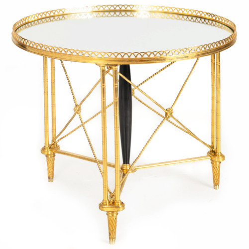 Gilt Bronze Mirrored Gueridon | manner of Maison Jansen Gilt Bronze Mirrored Gueridon | manner of Maison Jansen