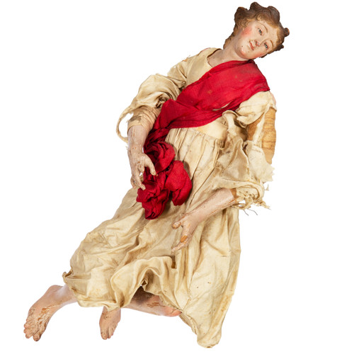 Crèche Polychromed Figure of an Angel | Naples, circa 1750