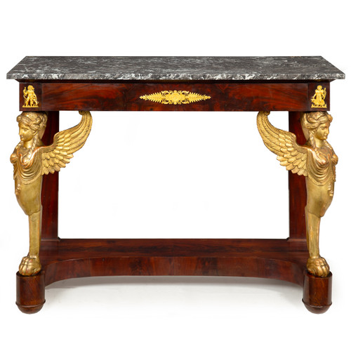 Empire Polychromed and Mahogany Pier Table | Paris, circa 1815