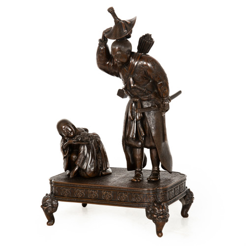 Meiji Period Bronze Okimono of Samurai