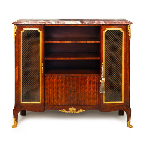 French Ormolu-Mounted Kingwood Marble Top Cabinet | Circa 1890