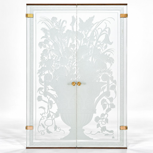 Pair of Art Deco Revival Etched Glass Doors | Dennis Abbe