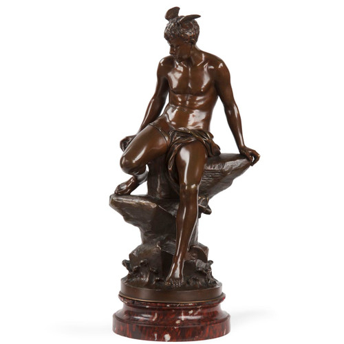 Eutrope Bouret (French, 1833-1906) Bronze Sculpture of Mercury