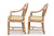 Leather-Bound Cerused Rattan Dining Chairs and Table | McGuire
