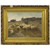 Barbizon antique landscape oil painting of sheep | Frans de Beul (Belgian, 1849-1919)