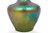 Austrian Iridescent Gold, Blue and Green Silver Overlay Vase
