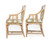 "Balboa" Leather-Wrapped Rattan Arm Chairs and Game Table by McGuire