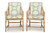 "Balboa" Leather-Wrapped Rattan Arm Chairs and Game Table by McGuire