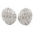 Pair of Dome Diamond Clip-On Earrings in 18k White Gold