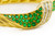 Swirling 18 Karat Gold, Emerald and Diamond Bracelet