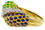Vintage 18k Gold and Diamond Ring with Enameled Feathers