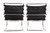 MR Lounge Chairs in Black Leather, a Pair | Mies van der Rohe for Knoll
