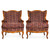 Pair of Louis XV Style Patinated Beechwood Arm Chairs