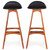 Pair of 1960s "Model 61" Sculpted Teak Bar Stools by Erik Buch