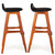 Pair of 1960s "Model 61" Sculpted Teak Bar Stools by Erik Buch