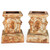 Pair of Classical Cast-Iron Garden Pedestals with Lion Masks