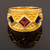 Etruscan Revival Style 14k Gold and Gemstone Ring