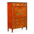 Louis XVI Style Red Chinoiserie Drop-Front Secretaire