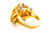 18K Yellow Gold & Gemstone Wave Ring, made in France, size 6