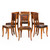 Art Nouveau Carved Walnut and Leather Dining Chairs | Set of 6