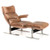 Rare Richard Hersberger Leather and Chrome Lounge Chairs and Ottomans