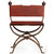 Wrought-Iron and Leather Savonarola Chair | 4 available