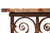 Wrought-Iron Architectural Console Table with Marble Top