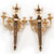 Pair of Louis XVI Style Polychromed Ormolu Sconces