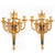 Pair of Louis XVI Style Polychromed Ormolu Sconces