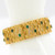 Vintage Modernist 14K Yellow Gold Bracelet with Emeralds