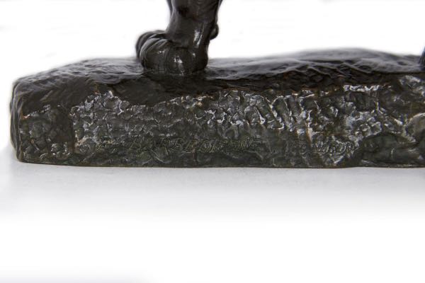 Barye Panther Bronze Sculpture by Barbedienne