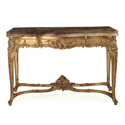 Fine French Louis XV Style Giltwood Center Table, Paris c. 1900