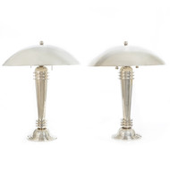 Pair of Chrome Art Deco Style Table Lamps