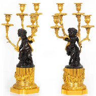 Pair of Louis XVI Style Four-Light Candelabra after Clodion