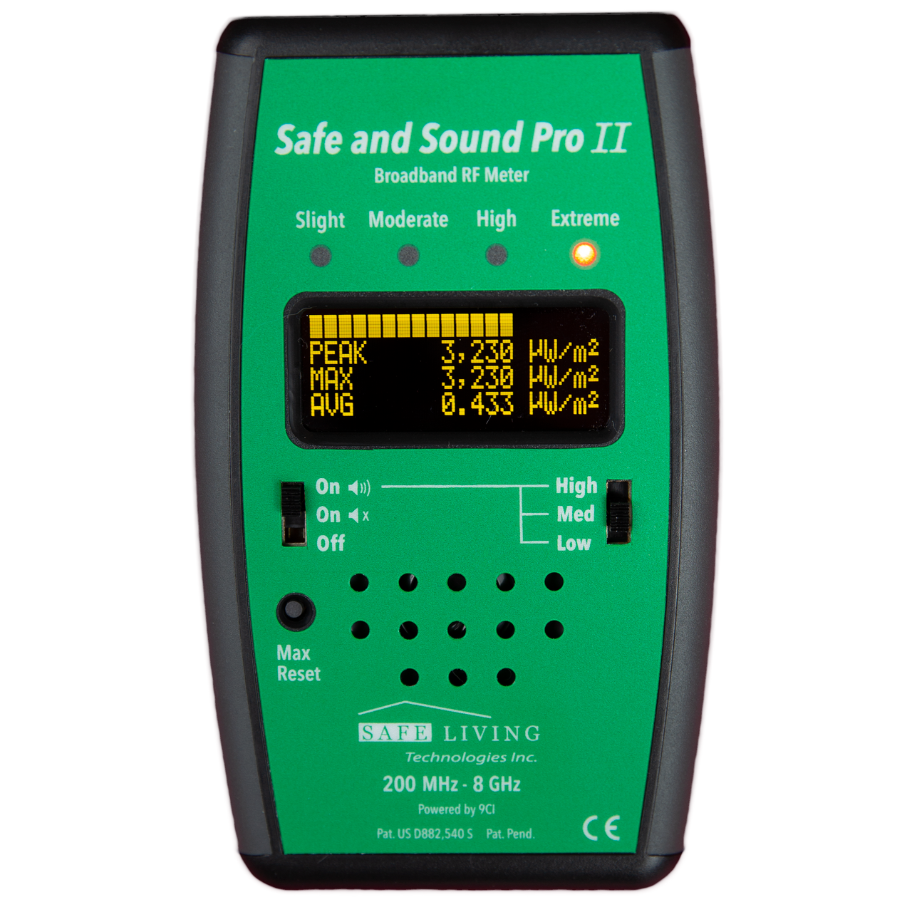 12GHz Safe and Sound PRO RF Meter 200MHz Smart Meters Perfect for Measuring Cell Phones WiFi Etc.