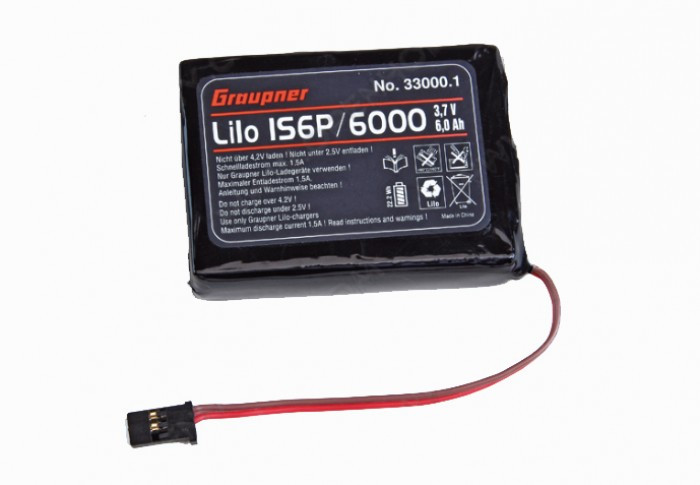 Graupner Transmitter Battery LiIon 3.7A 1S6P 6000mAh for MC32 Pro
