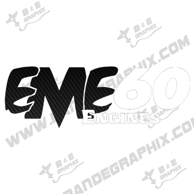 EME 60 Engines Decal 8"x2.7"