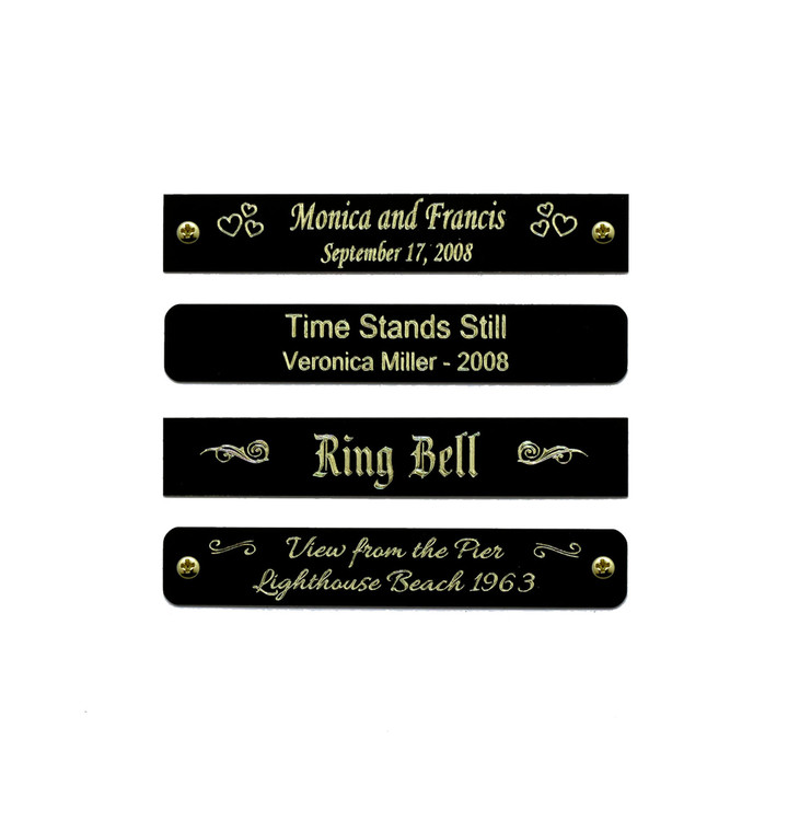 Black Coated Brass Engraved Plate 3" W x 1/2" H-Quick Order