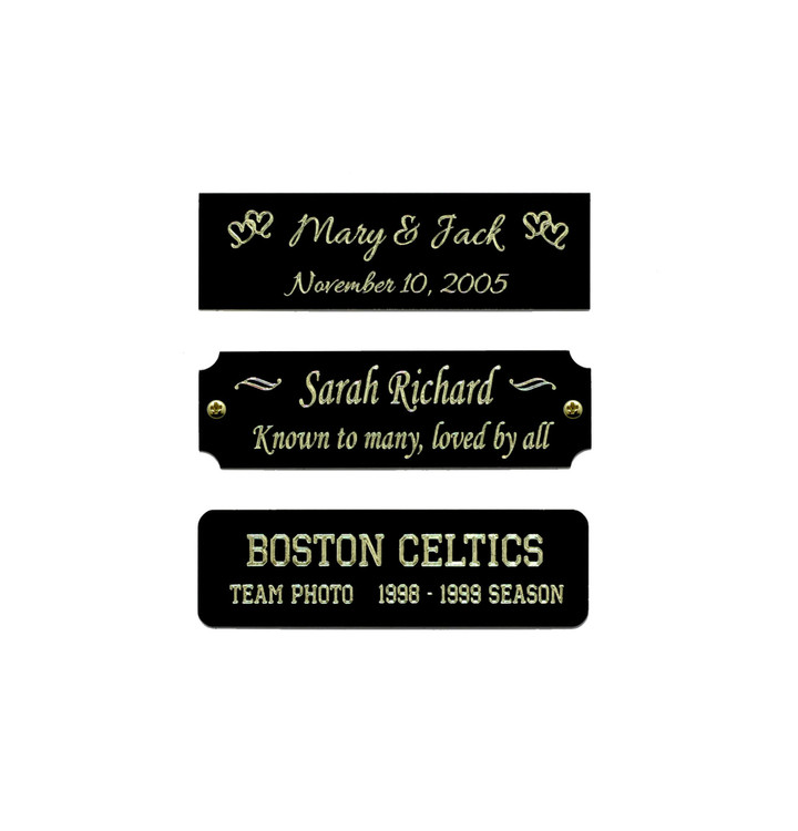 Black Coated Brass Engraved Plate 2-1/2" W x 3/4" H-Quick Order