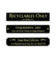 Black Coated Brass Engraved Plate  4" W x 3/4" H