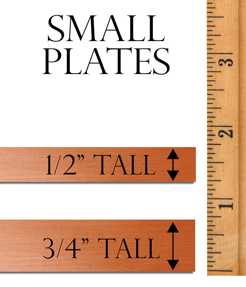 Small Plates 1/2" - 3/4" Tall (Assorted Widths)