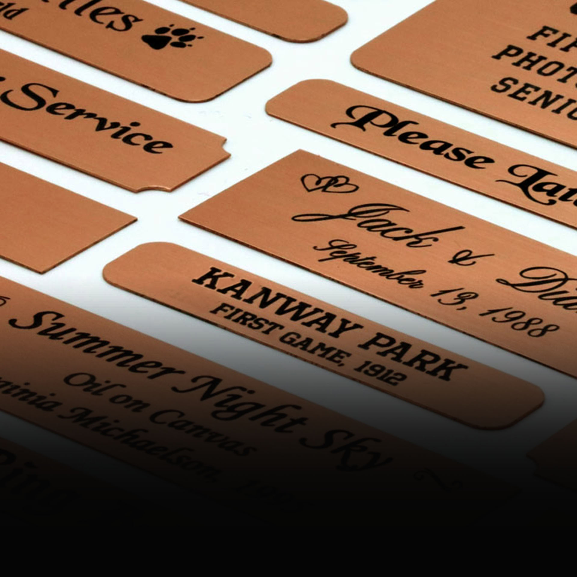 Brushed Copper Plates