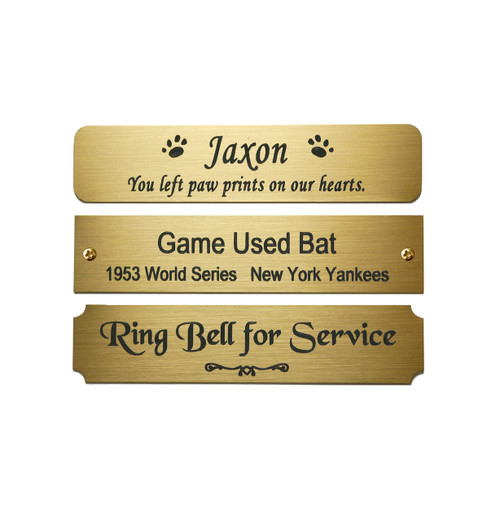 2 W x 3/4 H Custom Engraved Brass Plate