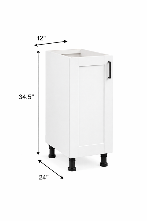 Base Cabinet, Shaker Style Door, Color-White