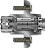 Hot dip galvanized trailer axle with the revolutionary Spindle-Lube® hub lubrication system.  This remarkable axle has a hub packing tool built into each spindle. It allows you to pump the old grease out of the hub every time you pump new grease in. All this can be done without removing the wheel or hub from the trailer (see drawing). You will find this type of axle on Basstracker® trailers and many other trailers included in the major brand boat and trailer packages.
