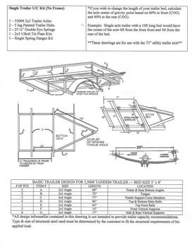 Single Axle Undercarriage Trailer Kit Diagram