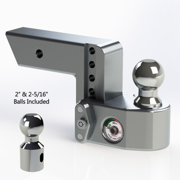 Weigh Safe 2.5" Adjustable Hitch with Max Drop at 4"