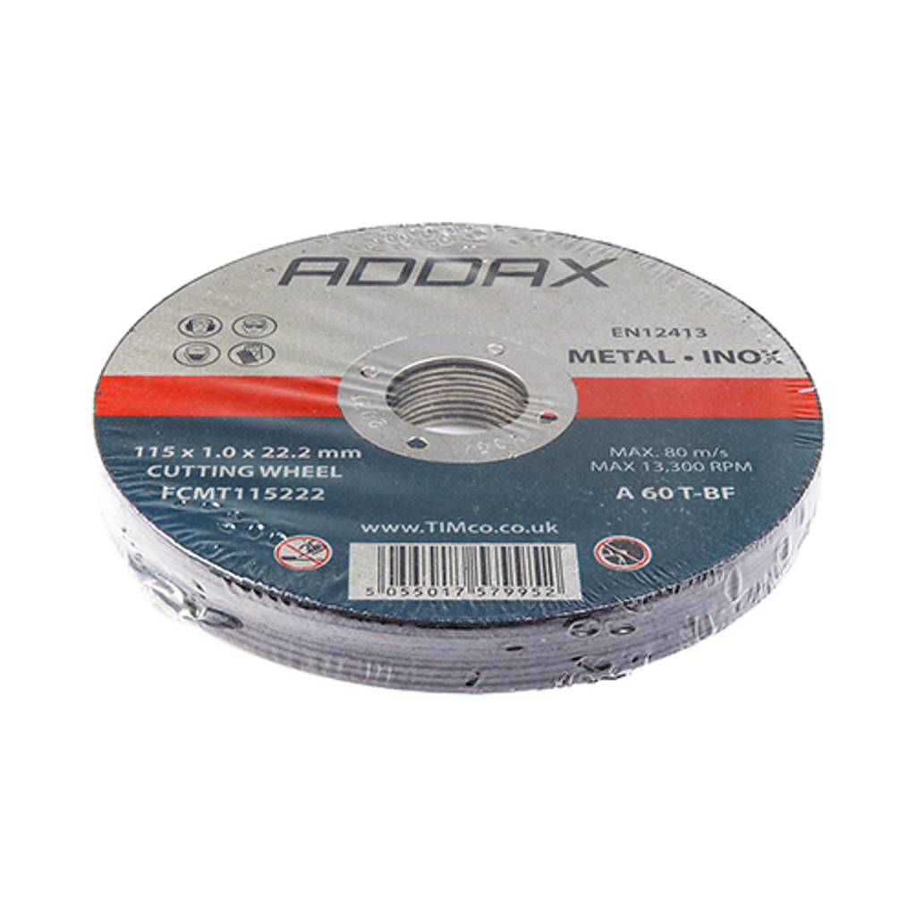 115 x 22.2 x 1.0 B/Abrasive Flat Wheel - Inox (Tin of 10)