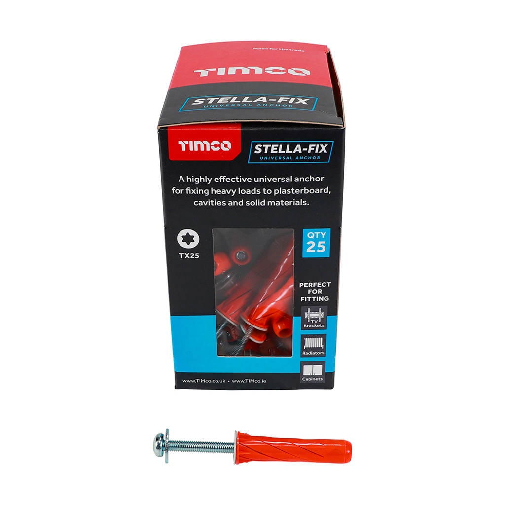 M5 x 80 Multi-Fix Stella Fixing Red (QTY 25 PCS), MPN STRED80