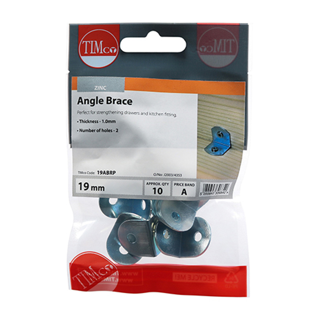 19 x 19 x 19 Angled Brace (QTY 1000 PCS), MPN 19ABR
